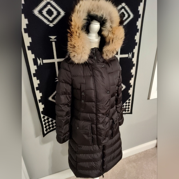 ☃️EUC Authentic Moncler Khloe Down Puffer Coat w/Real Fur Trim Removable Hood, 0 - Picture 7 of 16